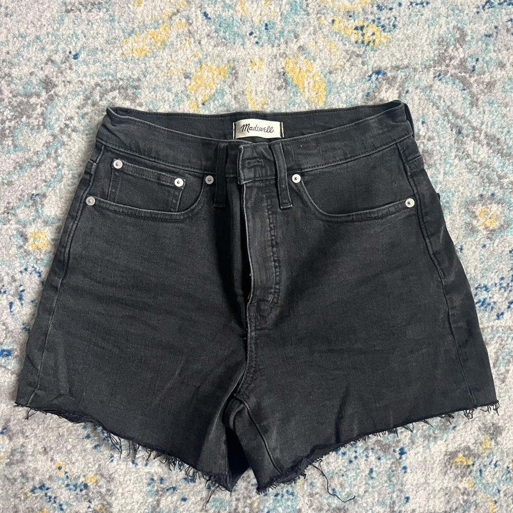 Madewell Black Jean Shorts High-Waisted Cut-Off, 26
